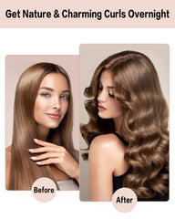 Seritant velvet hair rollers and satin scarf promote smooth, snag-free wake-up curls.