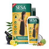 sesa Ayurvedic Hair Oil bottle pour for nourishing scalp and promoting shine