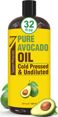Seven Minerals avocado oil 32oz bottle, ideal for daily hair and skin hydration.