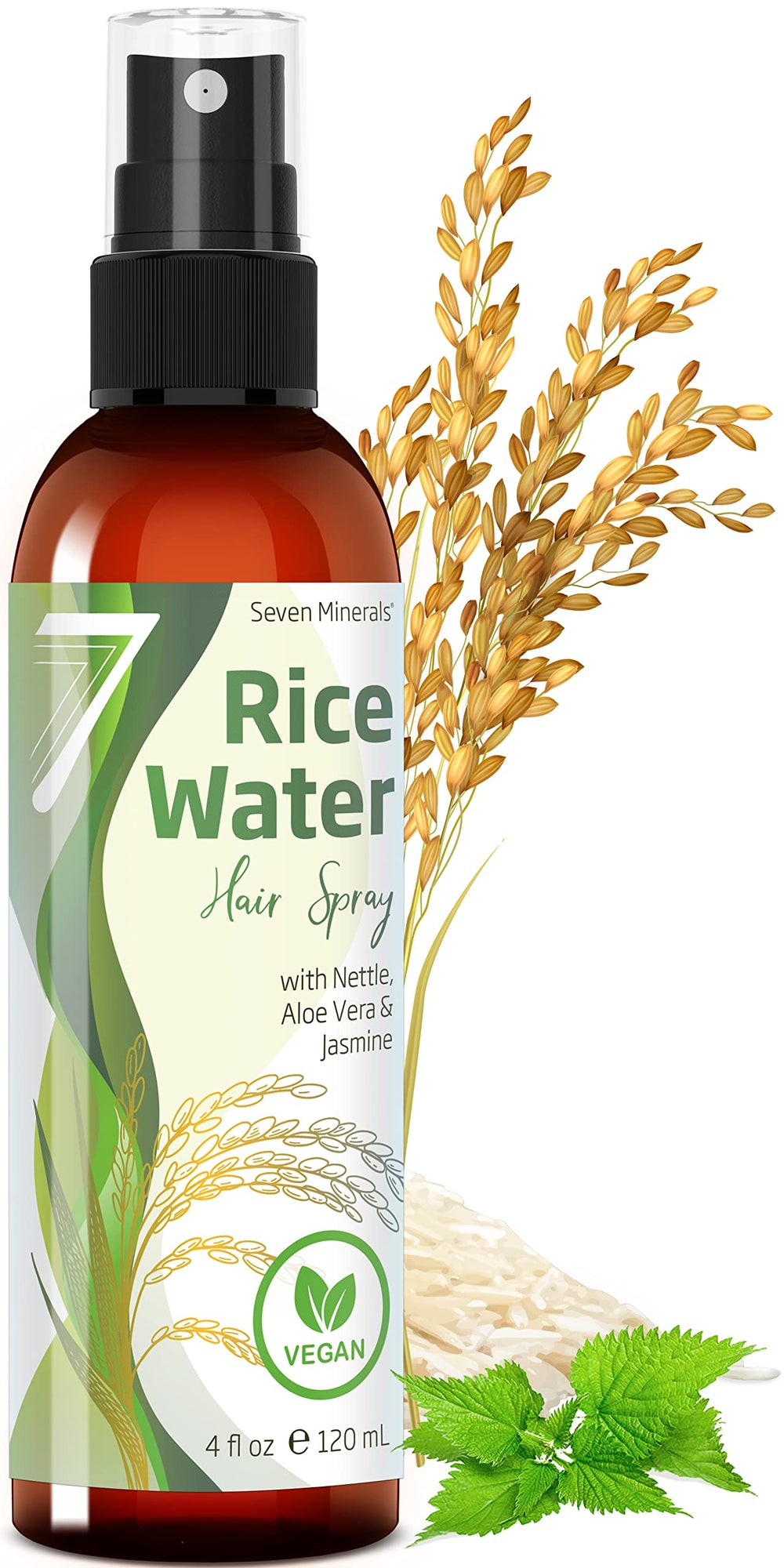 Seven Minerals fermented rice water spray bottle for daily hair growth support