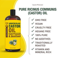 Seven Minerals oil for hair application in hand showing thicker hair growth potential