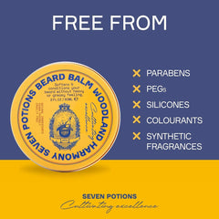 Seven Potions beard balm application on hands before grooming