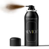 Sevich Hair Fiber Spray bottle close-up demonstrates natural-looking thickening.