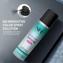 Sevich Hair Fiber Thickener root touch-up action demonstrates instant thinning-area coverage.