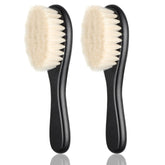 Shappy barber fade brush closeup with wooden handle for precise grooming.