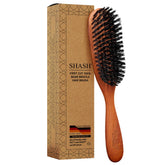 SHASH Classic German First Cut boar bristle brush front view promotes smoother hair with natural oils.