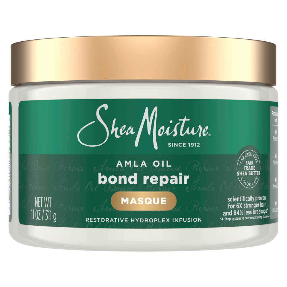 SheaMoisture Bond Repair Masque bottle delivers deep hydration for visibly smoother, healthier-looking hair.