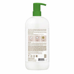 SheaMoisture Coconut Oil Moisture Boosting Conditioner label closeup emphasizes coconut moisture.