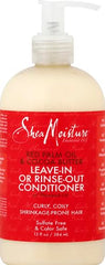 SheaMoisture conditioner swatch on hand demonstrates creamy texture for easy styling.