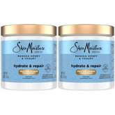 SheaMoisture Hair Mask two-pack jar showcasing Manuka Honey Yogurt formula for deep conditioning