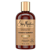 Sheamoisture Hydration Hair Milk bottle with Manuka Honey provides deep moisture for dry hair.