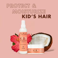 SheaMoisture Kids Detangler application close-up for smooth knots.