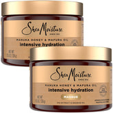 Sheamoisture Manuka Honey Mafura Oil Masque two-pack box showing hydration value.