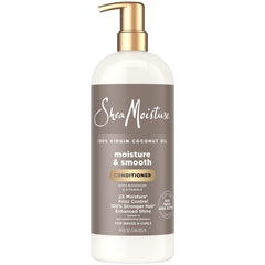 Sheamoisture Moisture & Smooth bottle with pump for frizz control and easy dispensing.