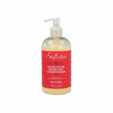 SheaMoisture red palm oil conditioner bottle for soft, manageable curls.