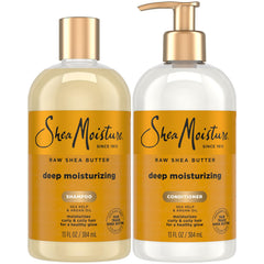 SheaMoisture Raw Shea Butter Shampoo bottle delivers gentle cleansing for curls.