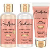 Sheamoisture travel essentials bundle shampoo bottle close-up for hydrated curls