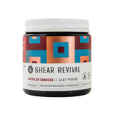 Shear Revival American Gardens Clay Pomade jar closeup showing matte finish and strong hold