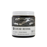 Shear Revival Gray Ghost Cream Pomade in amber glass jar delivers strong hold and matte finish.