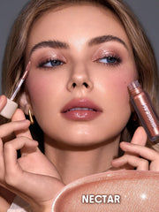 SHEGLAM Airglow Eye Tint Nectar close-up on eyelid reveals vibrant shimmer