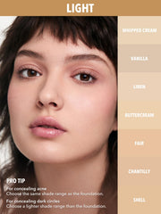 SHEGLAM Butter Cream concealer swatches showing soft matte finish on skin.