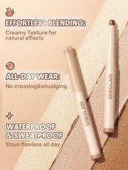SHEGLAM Creamsicle Eyeshadow Stick glitter swatch adds sparkle for party-ready lids.