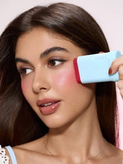 SHEGLAM Glass Glow Blush Stick on cheek demonstrating blendable formula for seamless finish