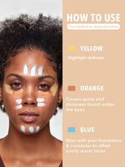 SHEGLAM Like Magic concealer lavender swatches neutralize yellowness for brighter under-eye areas.