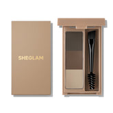 Sheglam Puff Brow Palette open compact shows gradient shades for natural depth.