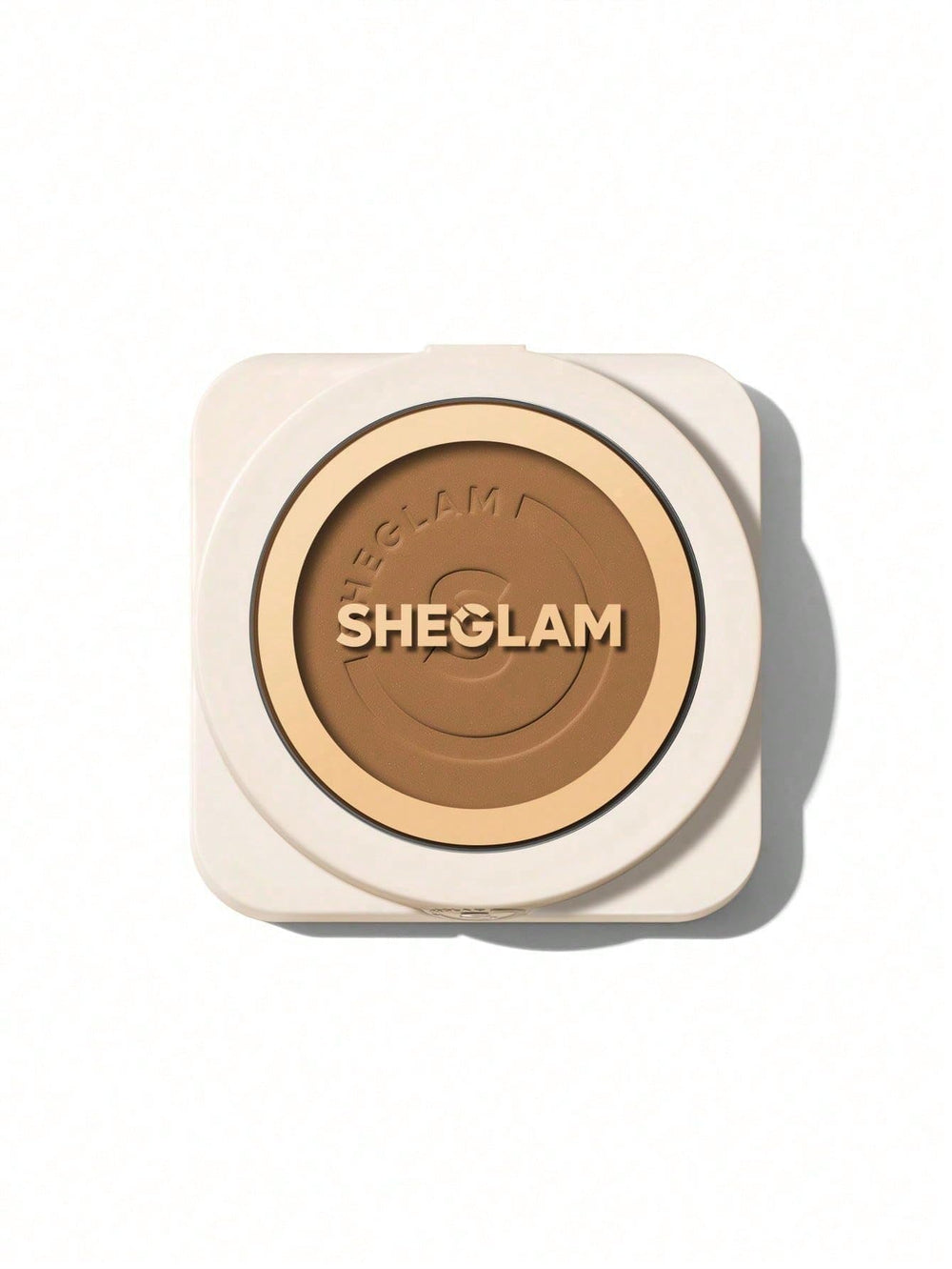 SHEGLAM Skin-Focus powder swatch on porcelain skin showing full coverage and matte finish