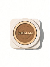 SHEGLAM Skin-Focus powder swatch on porcelain skin showing full coverage and matte finish