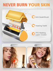 SHEGLAM Straightener Brush anti-scalding design protects scalp during styling.