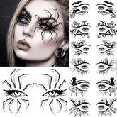 SHELYEXIEN halloween eye tattoos 7-sheets package for quick party-ready looks.