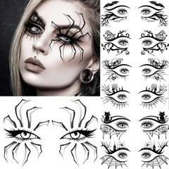 SHELYEXIEN halloween eye tattoos 7-sheets package for quick party-ready looks.
