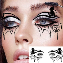 SHELYEXIEN skeleton-bat-eyes tattoo for Halloween cosplay looks.