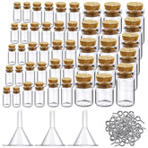 Sherli mini glass bottles with cork stoppers, clear display for DIY crafts.