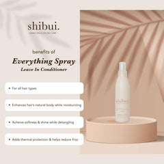 Shibui Everything Spray application showcases even coverage for frizz control