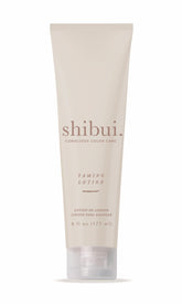 SHIBUI Taming Lotion bottle front shows frizz-control in a sleek vegan formula.