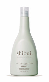 SHIBUI Ultra Hydrating Shampoo bottle side view demonstrates moisture-rich cleansing
