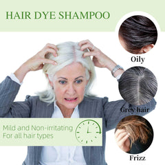 SHIHUANUO hair dye shampoo after use shows vivid dark brown tones
