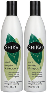 ShiKai Everyday Gentle Cleansing Shampoo bottle showing aloe vera for soft, shiny hair.