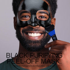 SHILLS Charcoal Mask for Men brush-in-hand enables mess-free application.