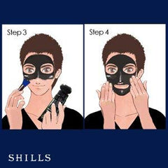 SHILLS charcoal mask skin smoothing closeup highlights gentle nourishing touch for all skin types