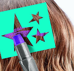 Shimmer 'n Sparkle hair stencils help create precise patterns
