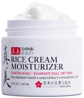 Shinbi Beauty rice-cream-face-jar delivers deep hydration for dewy skin.