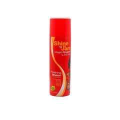 Shine n Jam Magic Fingers Finish Sheen bottle adds natural shine without greasiness for braids.