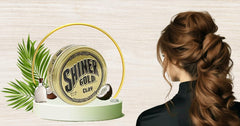 Shiner Gold Clay Pomade applied to hair showing matte finish and texture.
