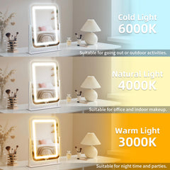 Shinerva vanity mirror with lights metal frame close-up shows durable construction