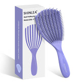 SHINLEA Detangler Brush close-up of shell design for gentle detangling