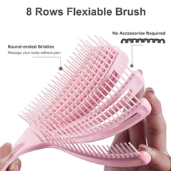SHINLEA detangler brush used on wet hair for smoother detangling.